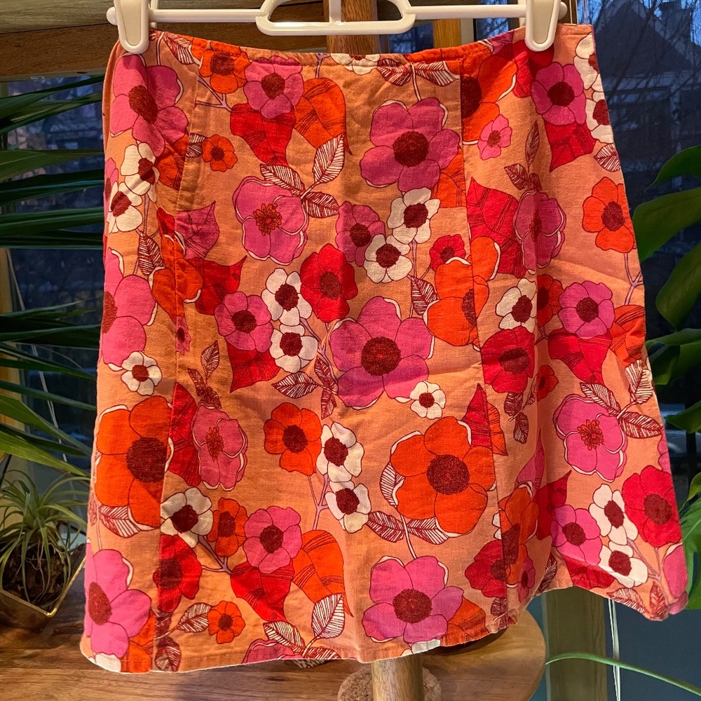 Urban Outfitters Pink Floral Mini Skirt